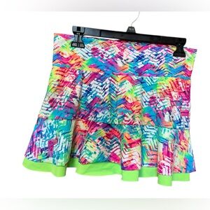 EUC Athletic Pickle Ball, Tennis, Running Blue Pink Neon Print Skort